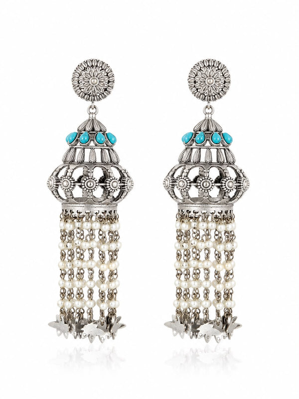 Ocean Breeze Pearl Tassel Earrings